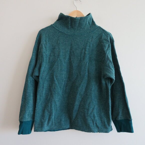NIKE YOGA Luxe Textured Cowl Neck Pullover Sweatshirt Therma-Fit Green - Size S - Picture 2 of 11